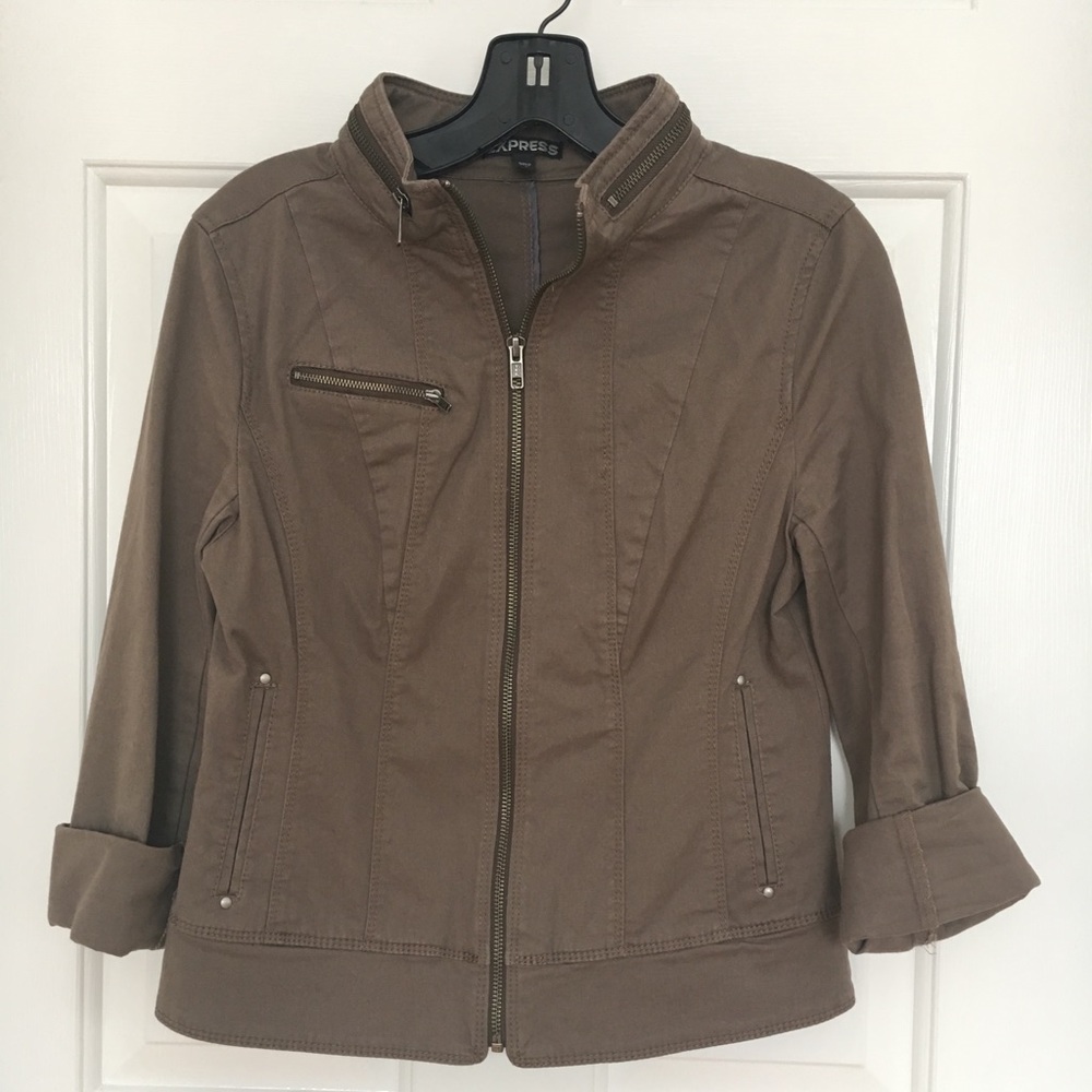 Express grey-green military spring jacket